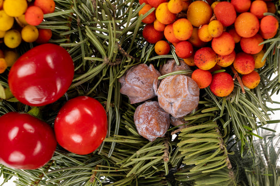 CORONA DE FRUTOS DE NAVIDAD ROJO "AROMAS DE INVIERNO"