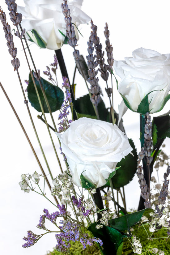 ROSA BLANCA PRESERVADA EN CÚPULA DE CRISTAL GRANDE