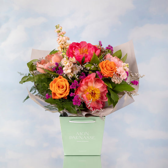 BURBUJA DE PEONIAS CORAL