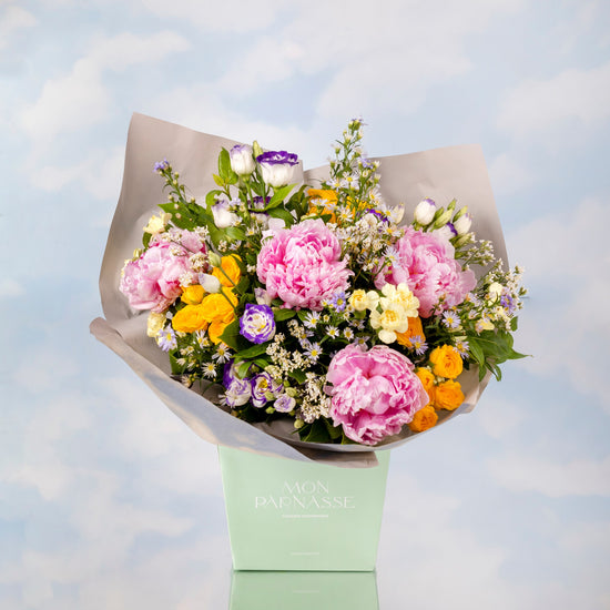 BURBUJA DE PEONIAS SARAH BERNHARDT Y ROSA SPRAY